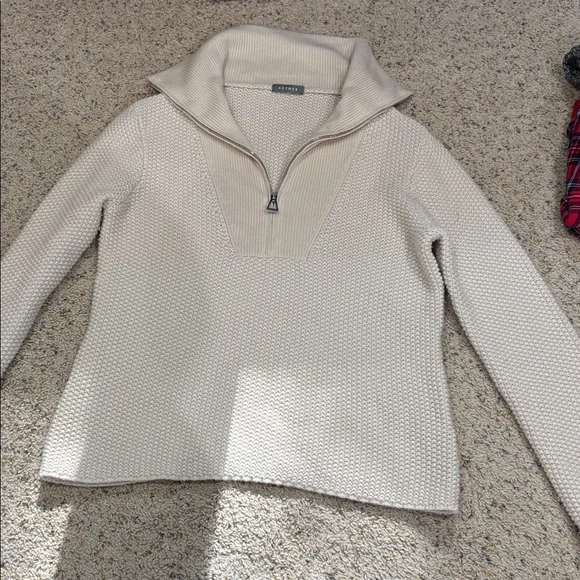 AETHER Half-Zip Cashmere & Wool Sweater small - Picture 2 of 6